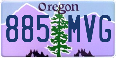 OR license plate 885MVG