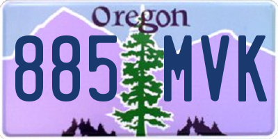 OR license plate 885MVK