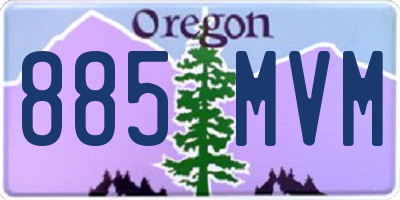 OR license plate 885MVM