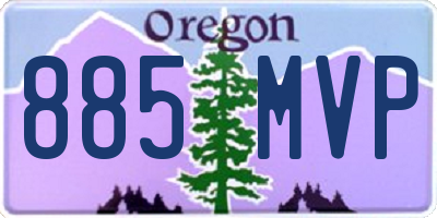 OR license plate 885MVP