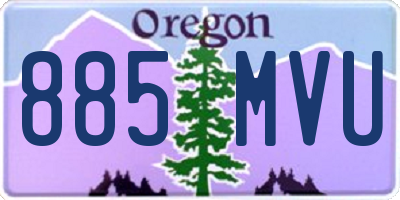 OR license plate 885MVU