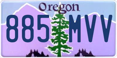 OR license plate 885MVV