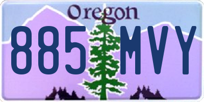 OR license plate 885MVY