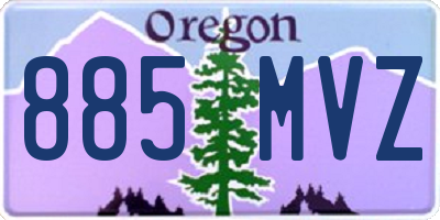 OR license plate 885MVZ