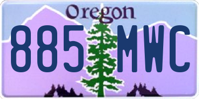 OR license plate 885MWC