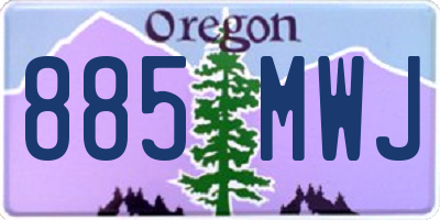 OR license plate 885MWJ