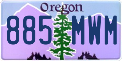 OR license plate 885MWM
