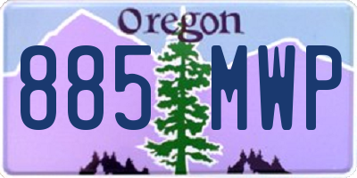 OR license plate 885MWP
