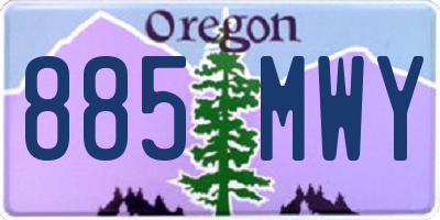 OR license plate 885MWY