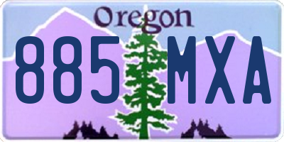 OR license plate 885MXA