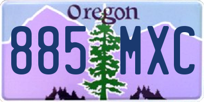 OR license plate 885MXC