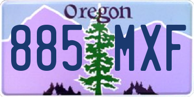 OR license plate 885MXF