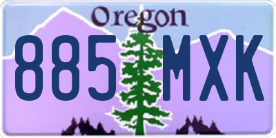 OR license plate 885MXK