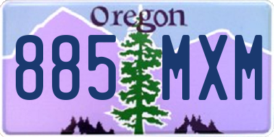 OR license plate 885MXM