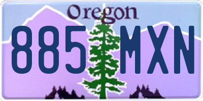 OR license plate 885MXN