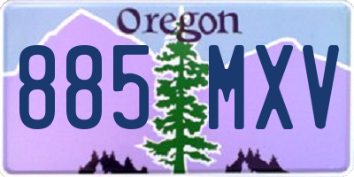 OR license plate 885MXV