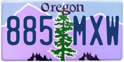 OR license plate 885MXW