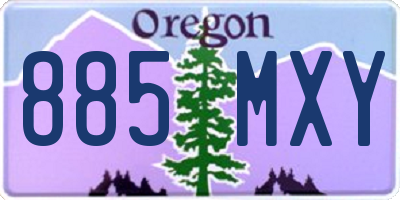 OR license plate 885MXY