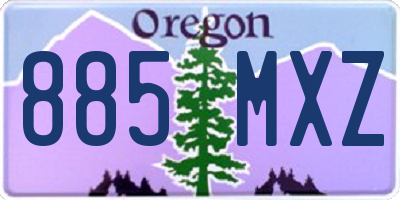 OR license plate 885MXZ