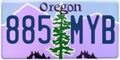 OR license plate 885MYB