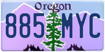 OR license plate 885MYC