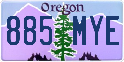 OR license plate 885MYE