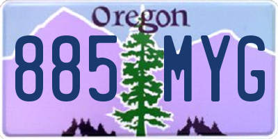 OR license plate 885MYG