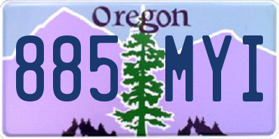 OR license plate 885MYI
