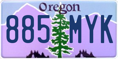 OR license plate 885MYK