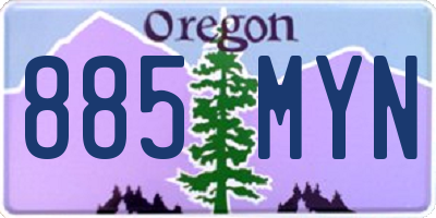 OR license plate 885MYN