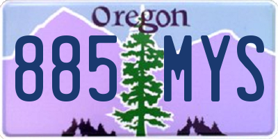 OR license plate 885MYS
