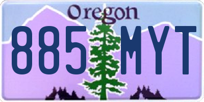 OR license plate 885MYT
