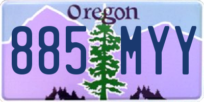 OR license plate 885MYY