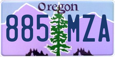 OR license plate 885MZA