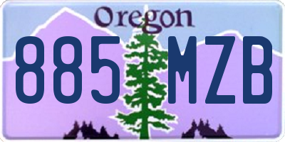 OR license plate 885MZB