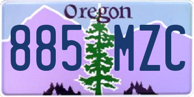 OR license plate 885MZC