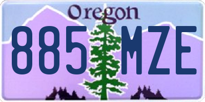 OR license plate 885MZE