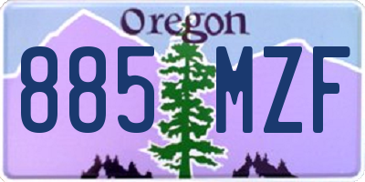 OR license plate 885MZF