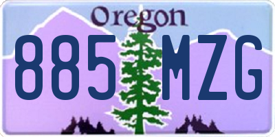 OR license plate 885MZG