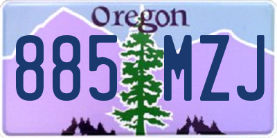 OR license plate 885MZJ