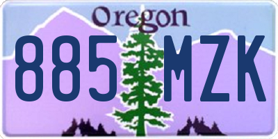 OR license plate 885MZK