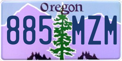 OR license plate 885MZM