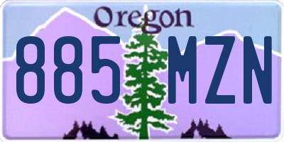 OR license plate 885MZN