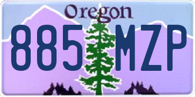 OR license plate 885MZP