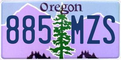 OR license plate 885MZS