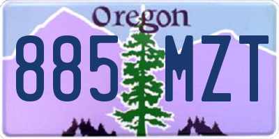 OR license plate 885MZT