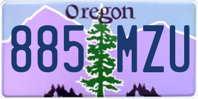 OR license plate 885MZU