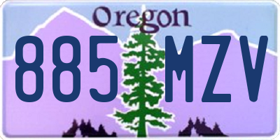 OR license plate 885MZV