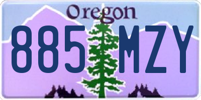 OR license plate 885MZY