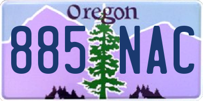OR license plate 885NAC